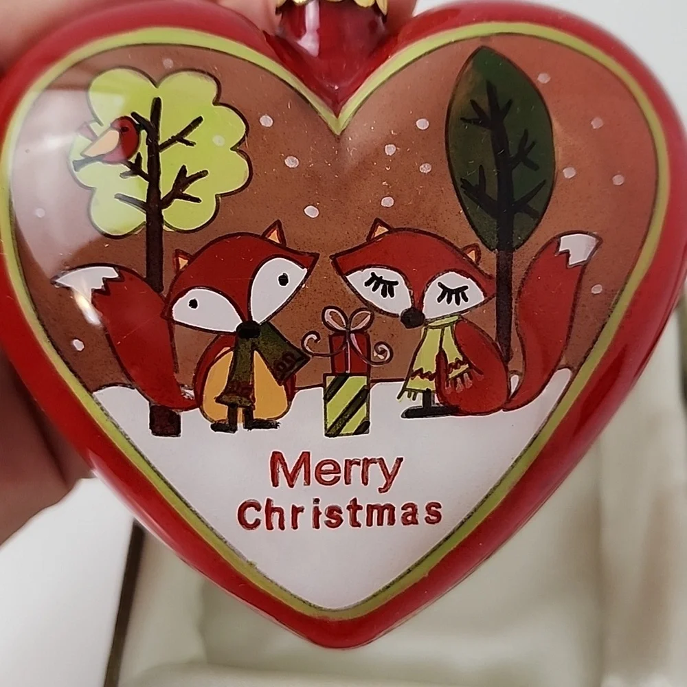 Pier 1 Li Bien Heart Christmas Ornament Fox Design 2014